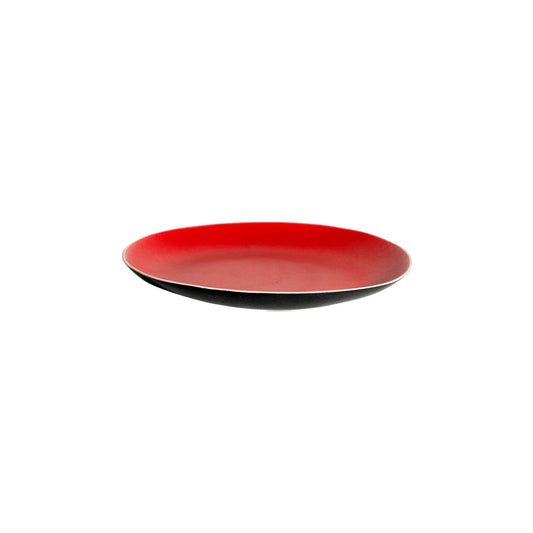 Deya Medium Plain Shallow Plate - Red Black