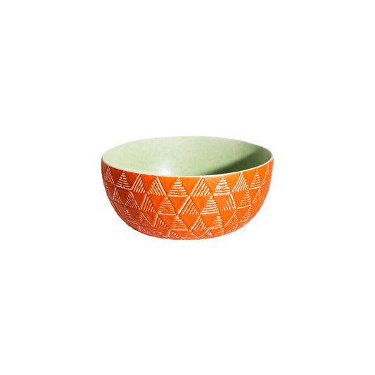 Deya Batik Rounded Bowl - Green Orange